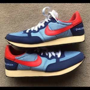 Men’s Nike Challenger OG Light Blue Red and Blue Suede Size 10